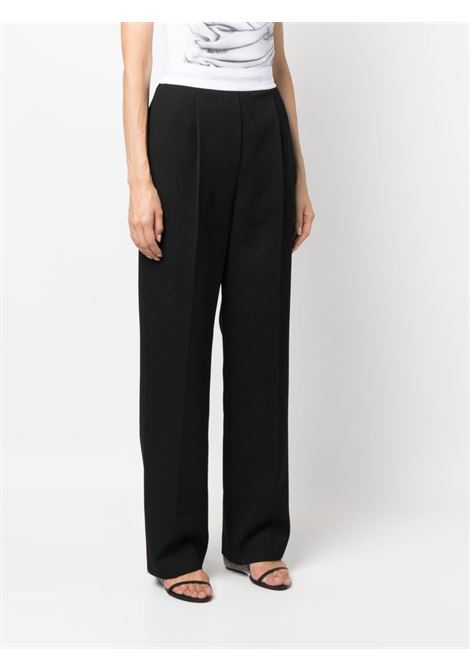 Black logo-waistband straight-leg trousers - women ALEXANDER WANG | 1WC3234079001